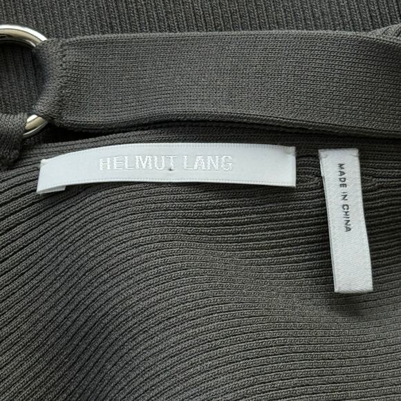 Helmut Lang Ring Cutout Mockneck Ribbed Knit Sweater Steel Gray Size‎ Large - Picture 8 of 11